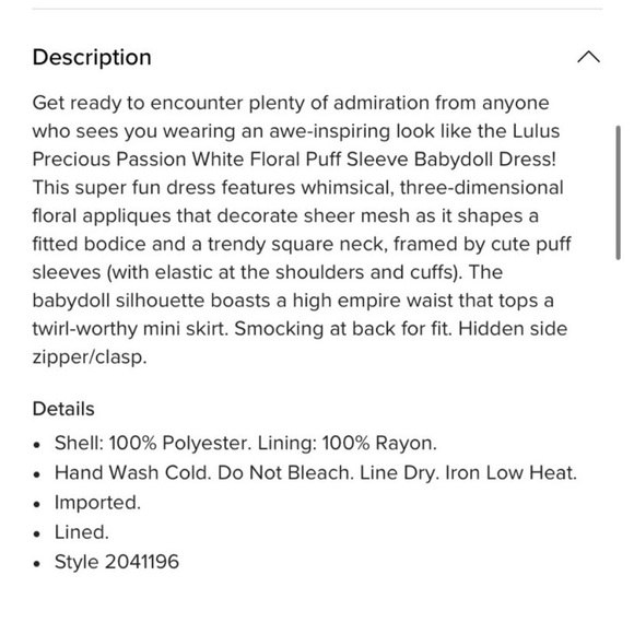 LULUS White 3D Floral Babydoll Dress - Picture 7 of 9